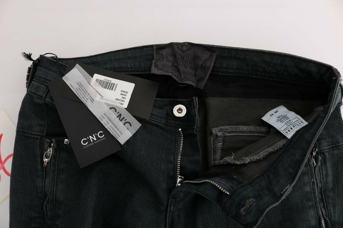 Costume National Gray Cotton Superslim Denim Jeans -   -  Costume National.