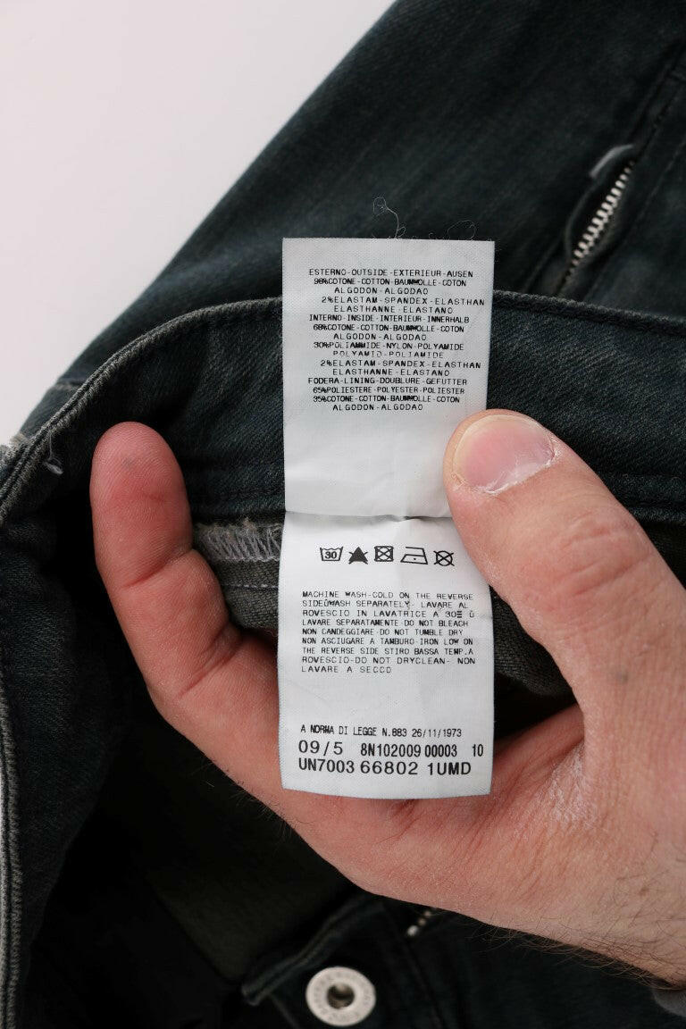 Costume National Gray Cotton Superslim Denim Jeans -   -  Costume National.