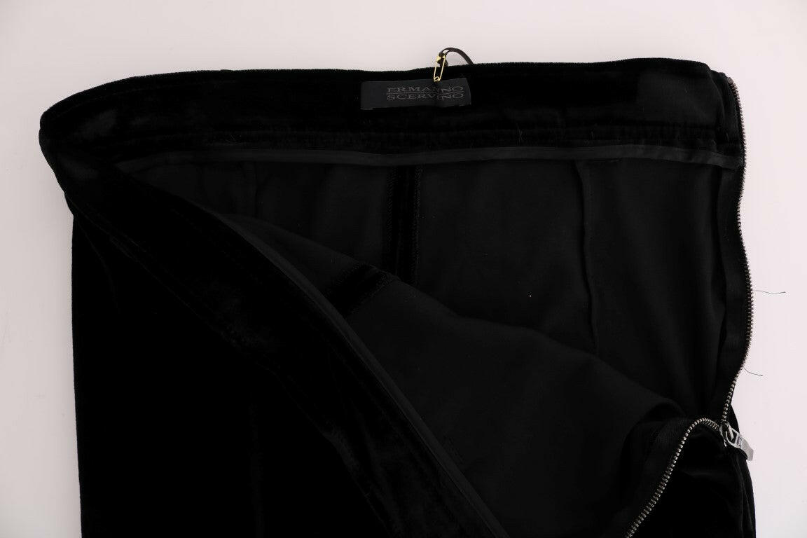 Ermanno Scervino Black Velvet Slim Fit Pants -   -  Ermanno Scervino.