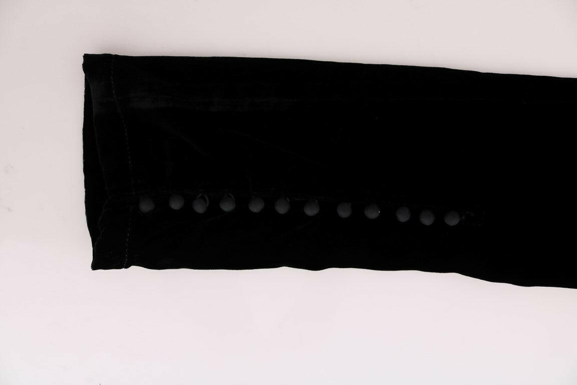Ermanno Scervino Black Velvet Slim Fit Pants -   -  Ermanno Scervino.