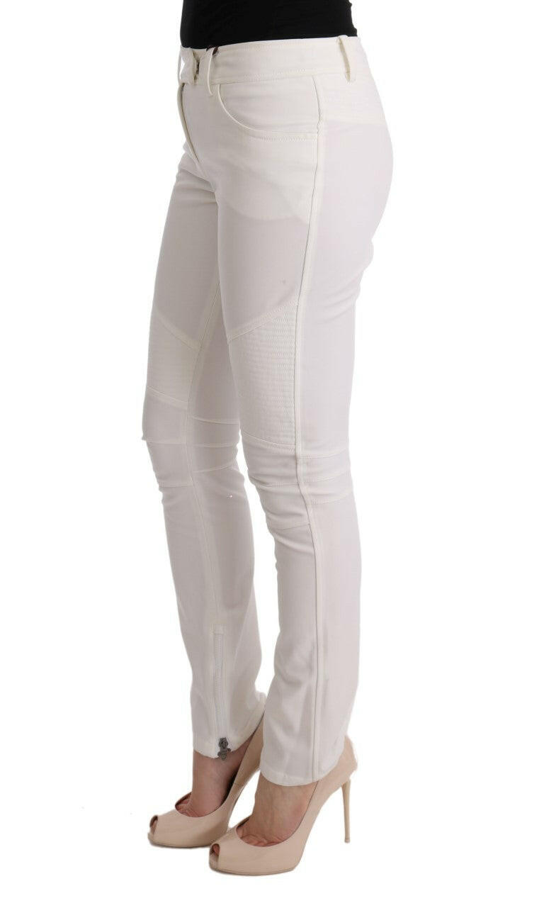 Ermanno Scervino White Cotton Slim Fit Casual Pants -   -  Ermanno Scervino.