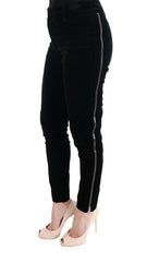 Ermanno Scervino Black Viscose Blend Velvet Cropped Pants -   -  Ermanno Scervino.