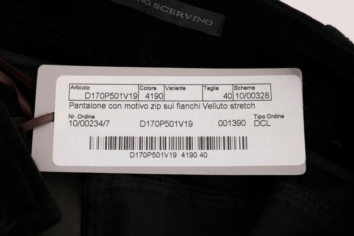 Ermanno Scervino Black Viscose Blend Velvet Cropped Pants -   -  Ermanno Scervino.