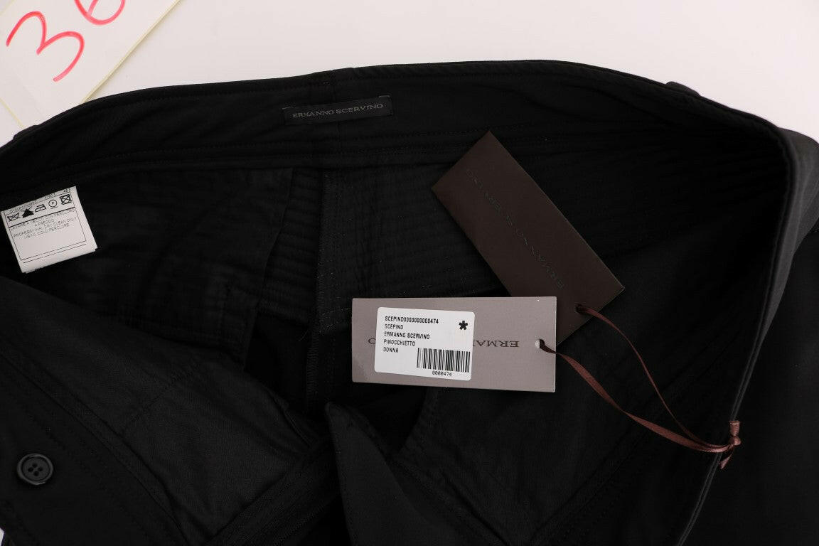 Ermanno Scervino Black Cotton Slim Fit Casual Pants -   -  Ermanno Scervino.