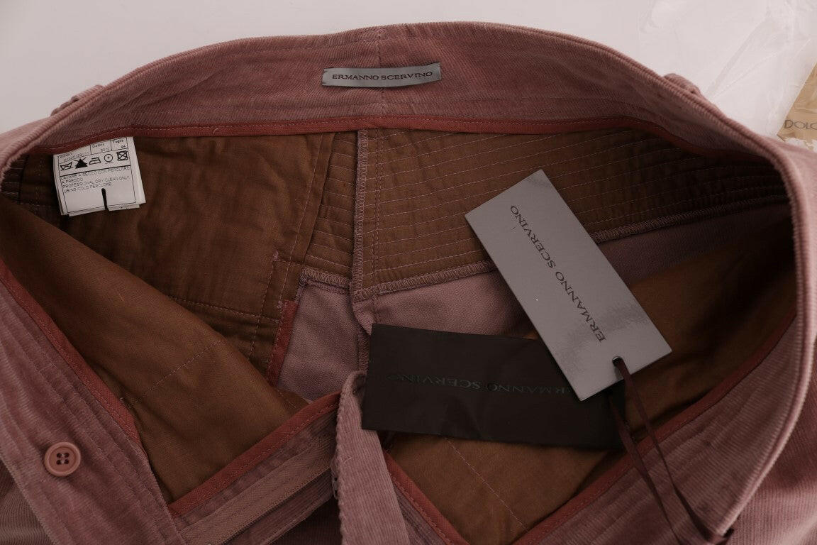 Ermanno Scervino Pink Velvet Cropped Casual Pants -   -  Ermanno Scervino.