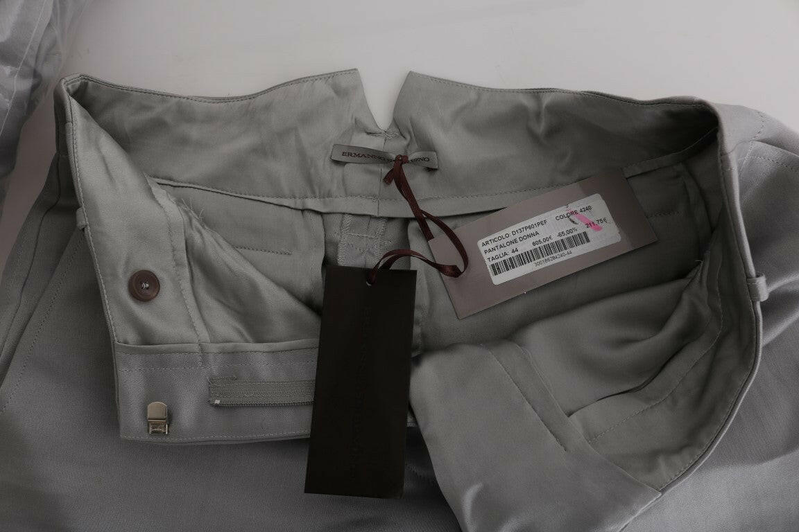Ermanno Scervino Gray Silk Cropped Casual Pants -   -  Ermanno Scervino.