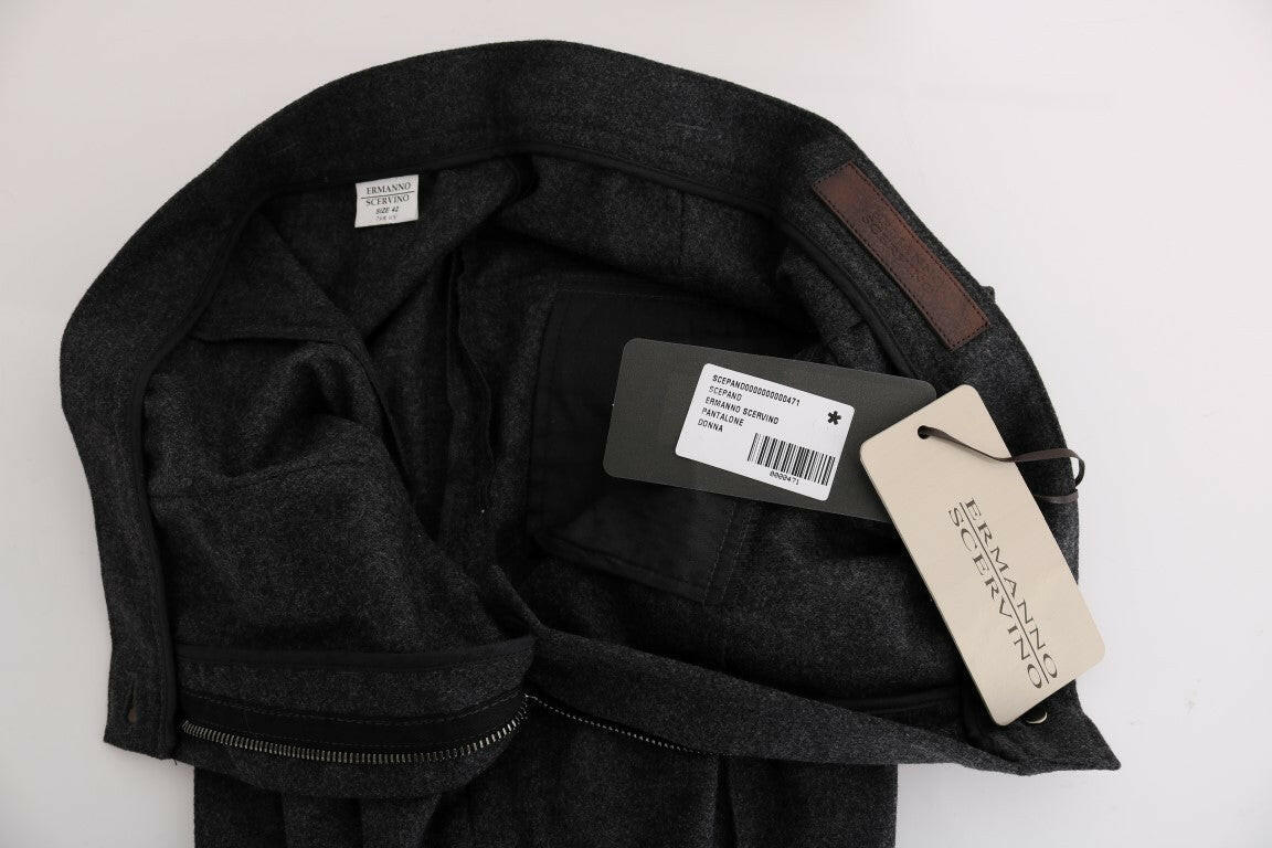 Ermanno Scervino Gray Virgin Wool Skinny Casual Pants -   -  Ermanno Scervino.