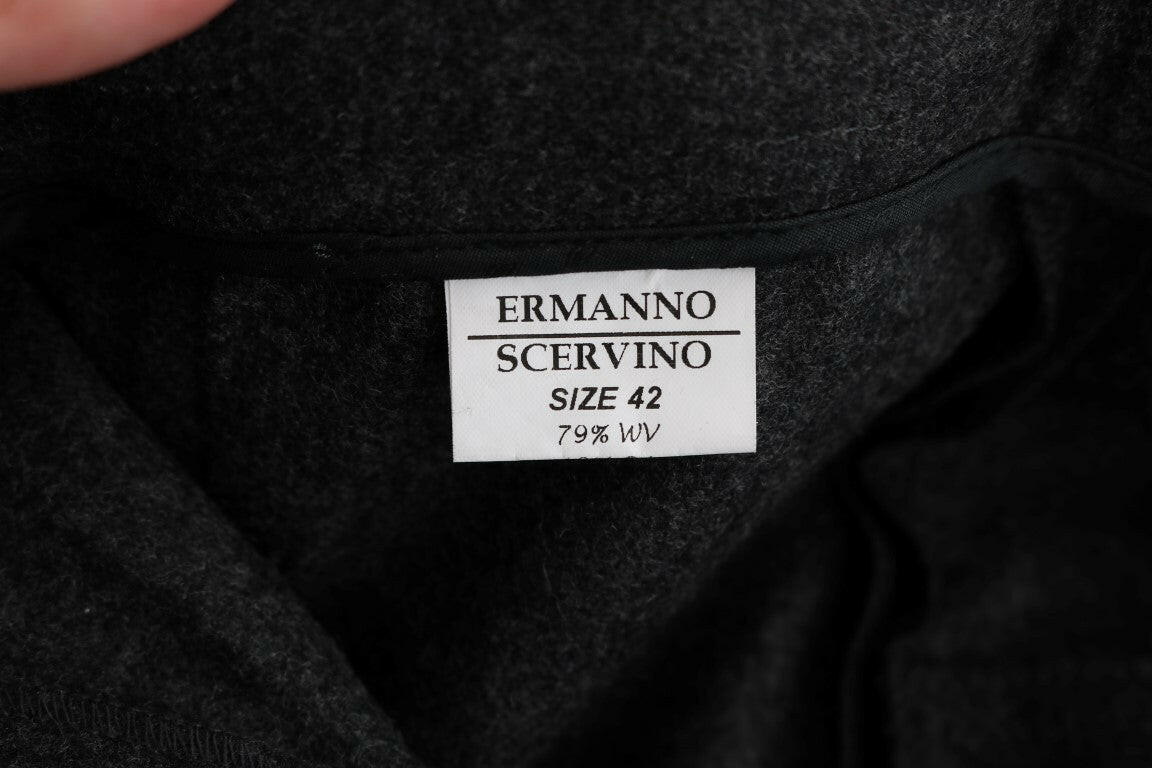 Ermanno Scervino Gray Virgin Wool Skinny Casual Pants -   -  Ermanno Scervino.
