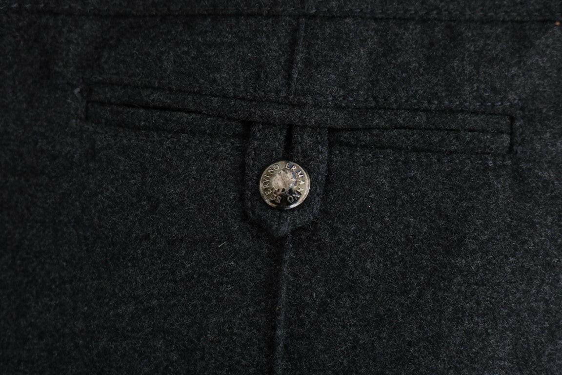 Ermanno Scervino Gray Virgin Wool Skinny Casual Pants -   -  Ermanno Scervino.