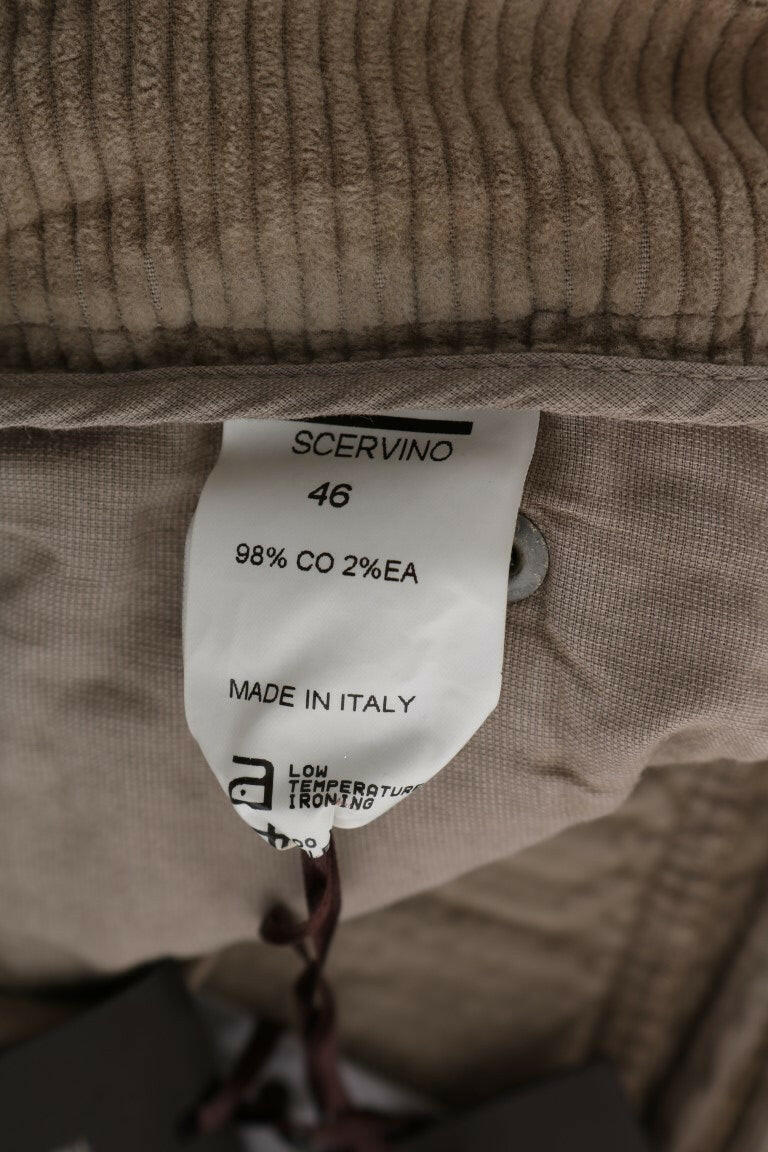 Ermanno Scervino Beige Cotton Velvet Regular Fit Pants -   -  Ermanno Scervino.