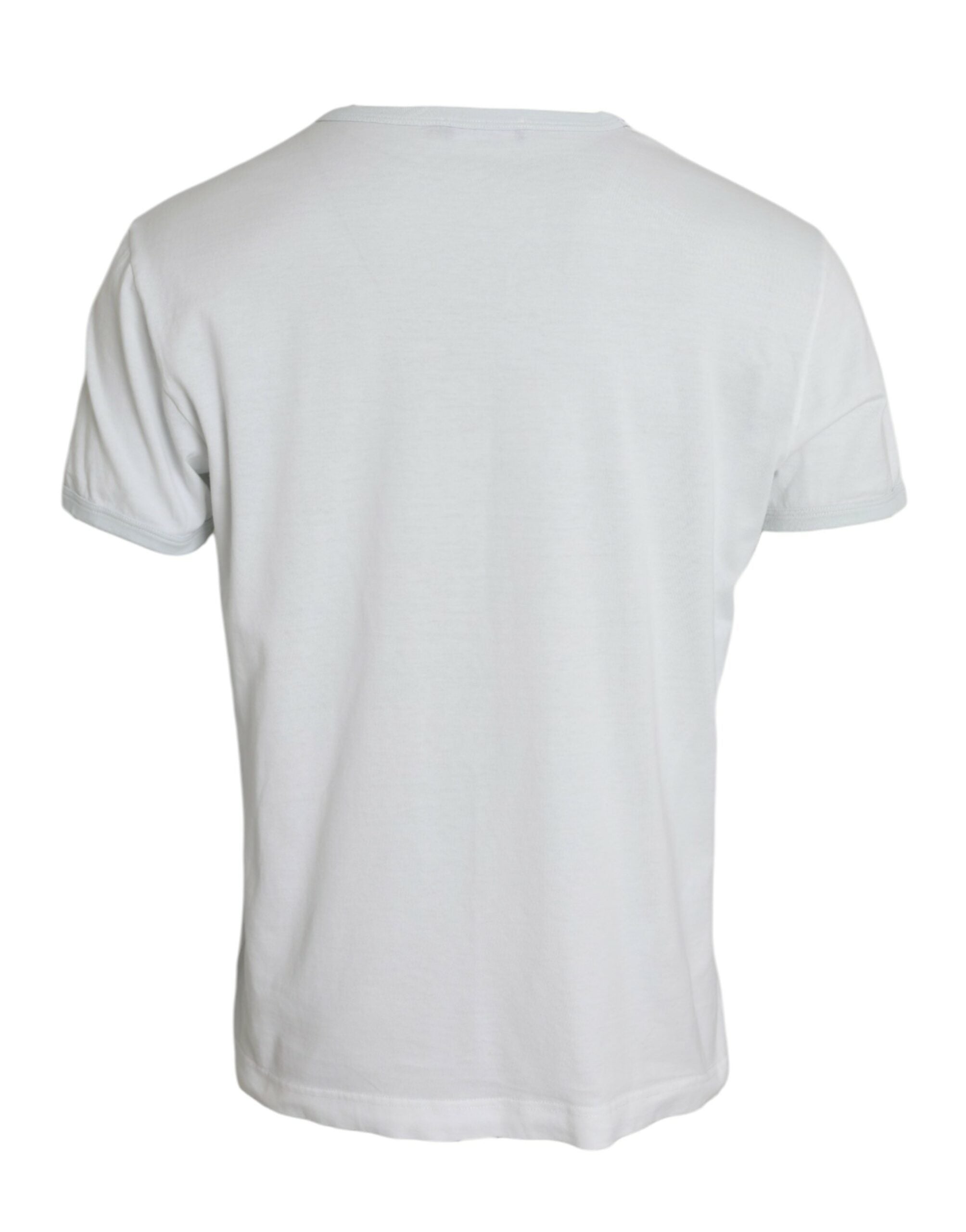 Dolce & Gabbana White Cotton Round Neck Short Sleeve T-shirt -   -  Dolce & Gabbana.