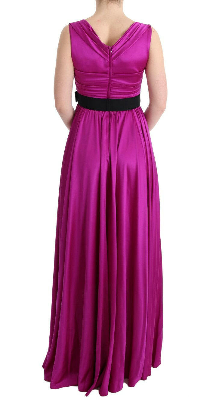 Dolce & Gabbana Pink Silk Stretch Shift Long Dress -   -  Dolce & Gabbana.