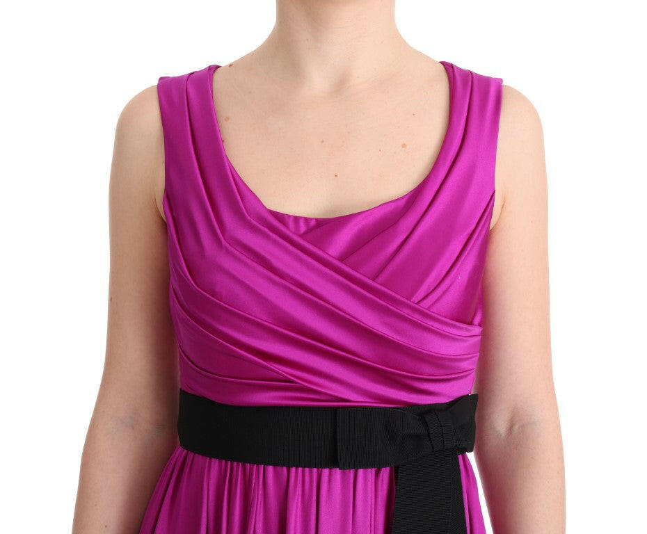Dolce & Gabbana Pink Silk Stretch Shift Long Dress -   -  Dolce & Gabbana.
