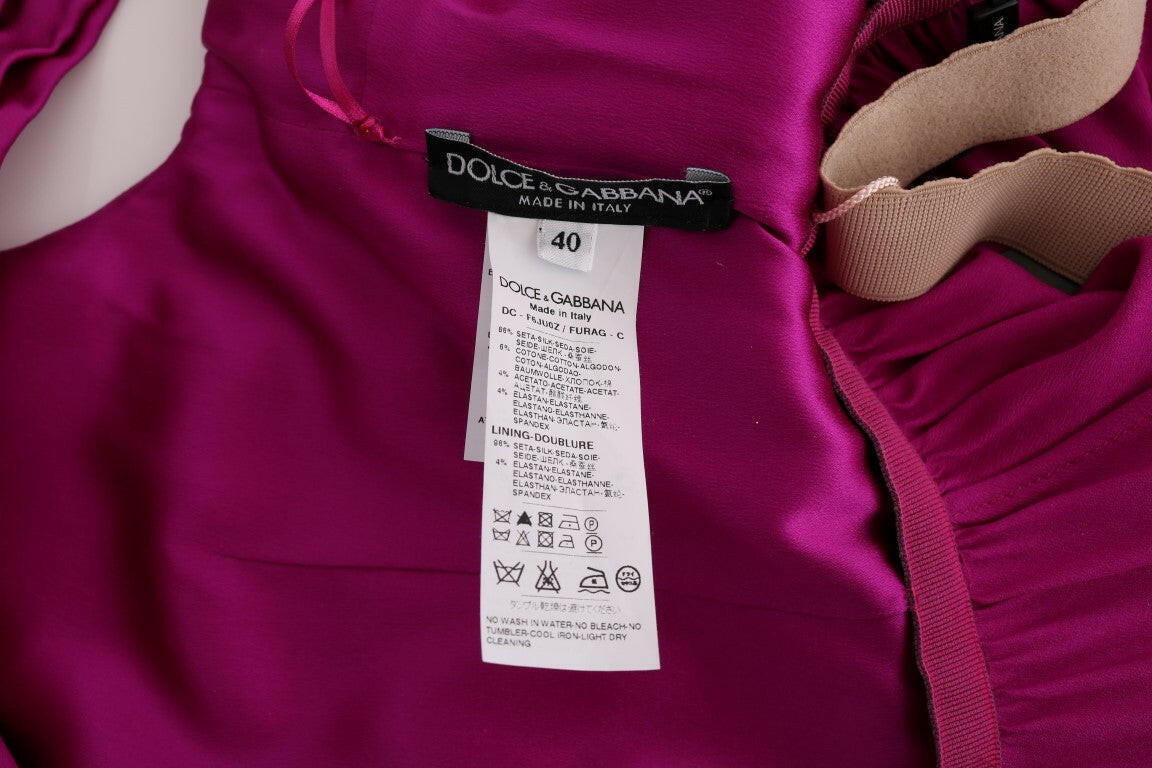 Dolce & Gabbana Pink Silk Stretch Shift Long Dress -   -  Dolce & Gabbana.