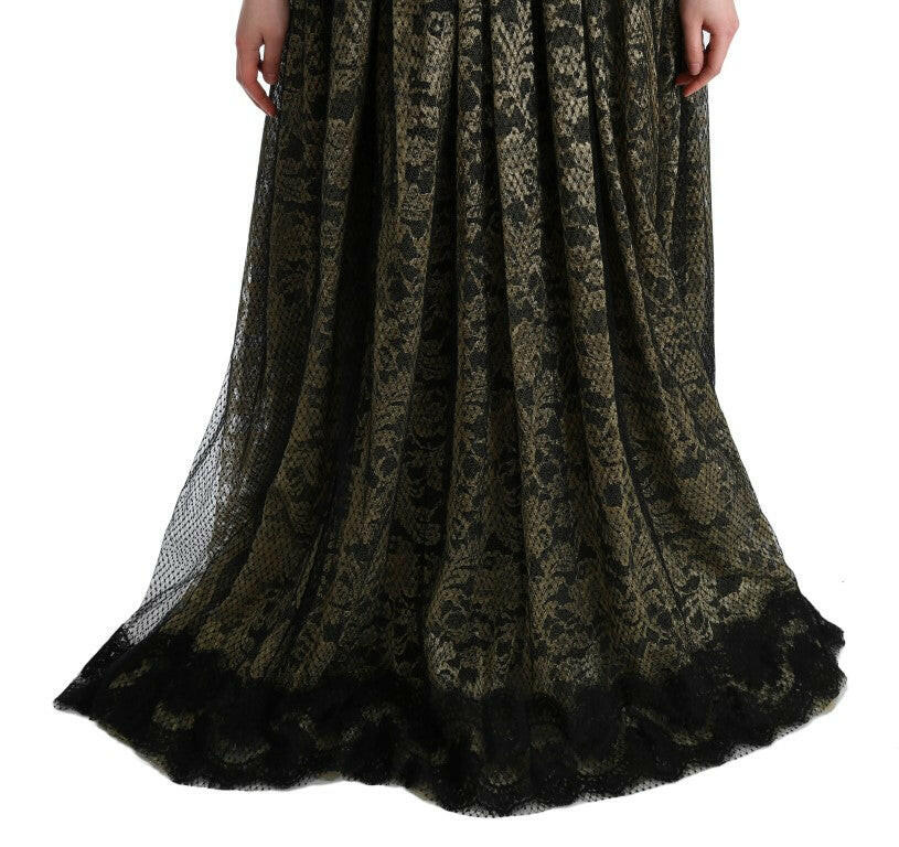Dolce & Gabbana Black Yellow Crystal Lace Shift Dress -   -  Dolce & Gabbana.