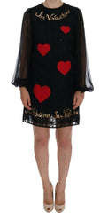 Dolce & Gabbana Black San Valentino Sequined Shift Dress -   -  Dolce & Gabbana.