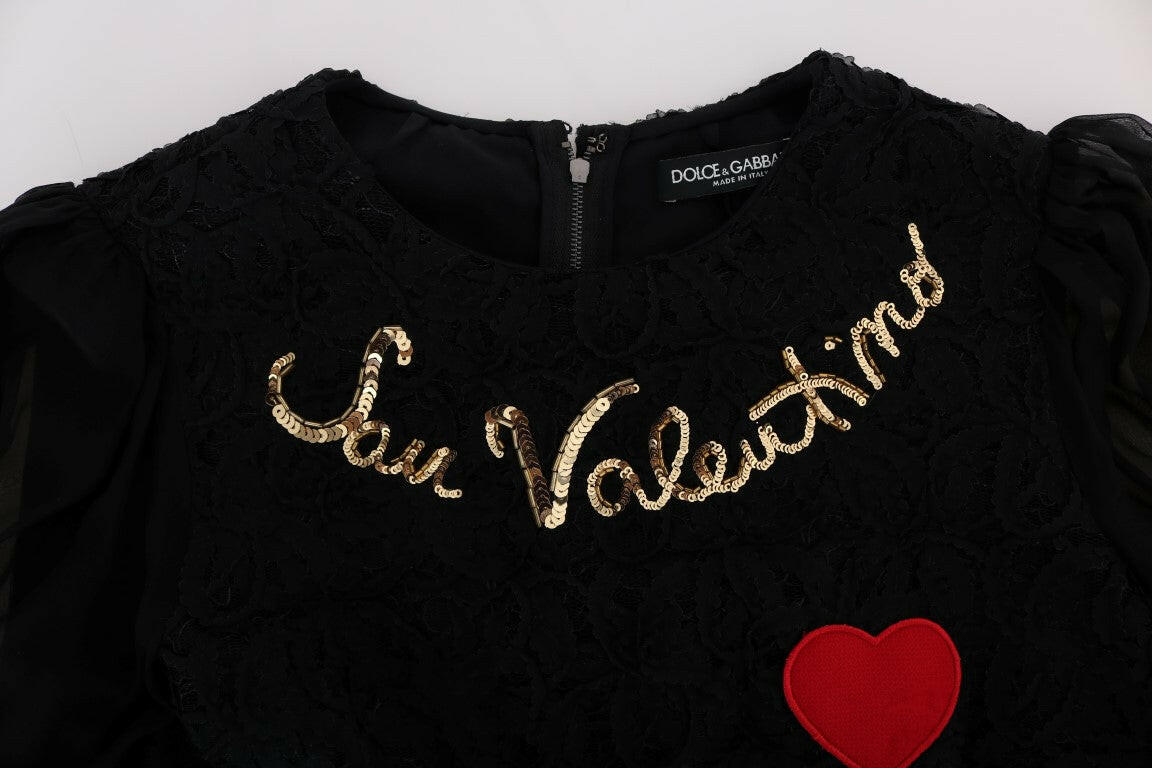 Dolce & Gabbana Black San Valentino Sequined Shift Dress -   -  Dolce & Gabbana.