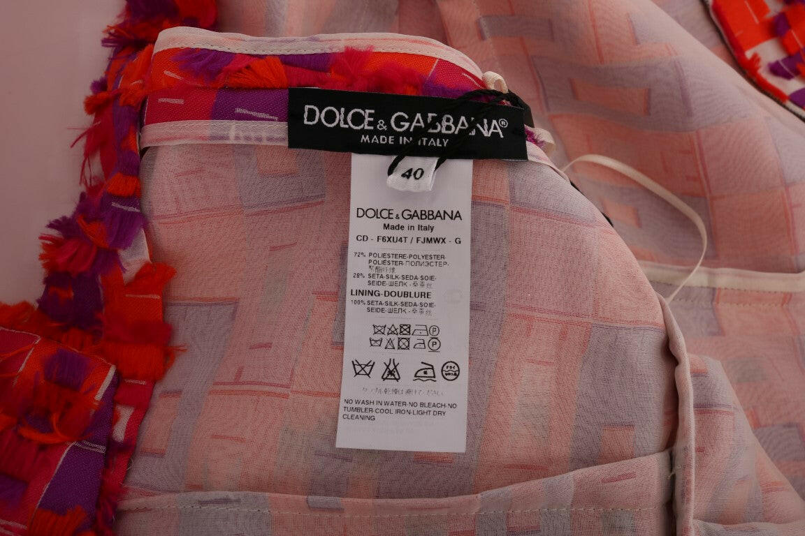 Dolce & Gabbana Pink Patterned A-line Above Knees Dress -   -  Dolce & Gabbana.