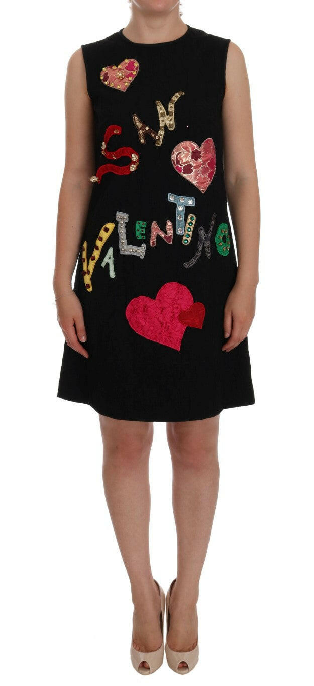 Dolce & Gabbana Black San Valentino Crystal Shift Dress -   -  Dolce & Gabbana.