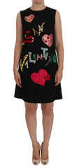 Dolce & Gabbana Black San Valentino Crystal Shift Dress -   -  Dolce & Gabbana.