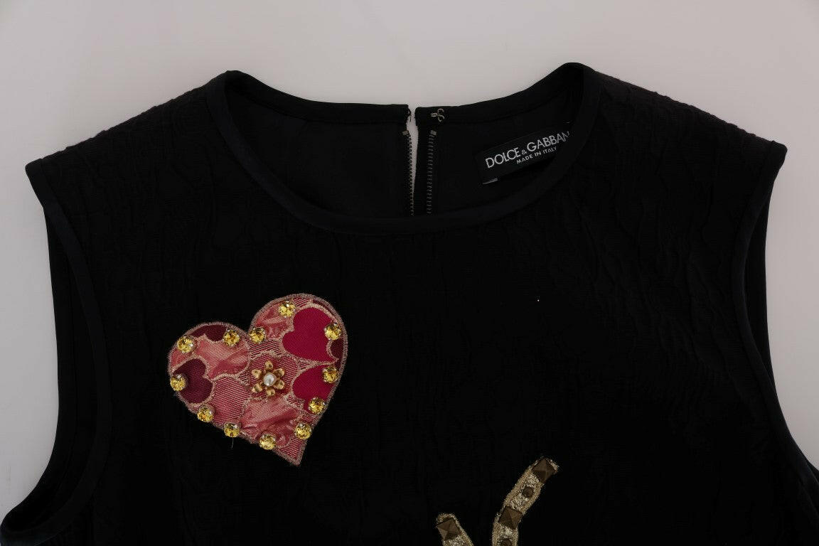 Dolce & Gabbana Black San Valentino Crystal Shift Dress -   -  Dolce & Gabbana.