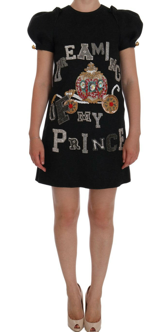 Dolce & Gabbana Gray Crystal "Dreaming of My Prince" Dress -   -  Dolce & Gabbana.