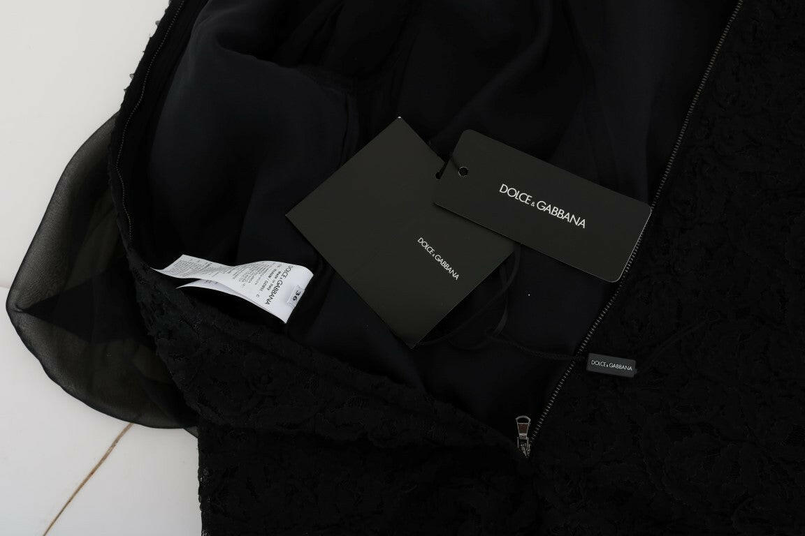Dolce & Gabbana Black Lace Red Heart Shift Dress -   -  Dolce & Gabbana.