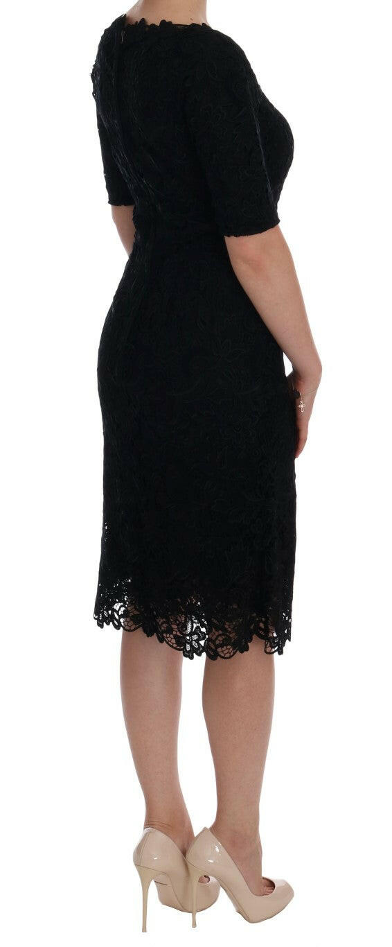 Dolce & Gabbana Black Floral Ricamo Sheath Dress -   -  Dolce & Gabbana.