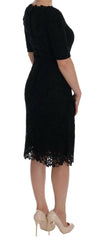 Dolce & Gabbana Black Floral Ricamo Sheath Dress -   -  Dolce & Gabbana.