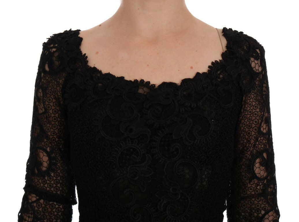 Dolce & Gabbana Black Floral Sheath Dress -   -  Dolce & Gabbana.