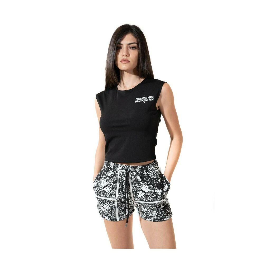 Comme Des Fuckdown Chic Monochrome Palms Cotton Shorts -   -  Comme Des Fuckdown.