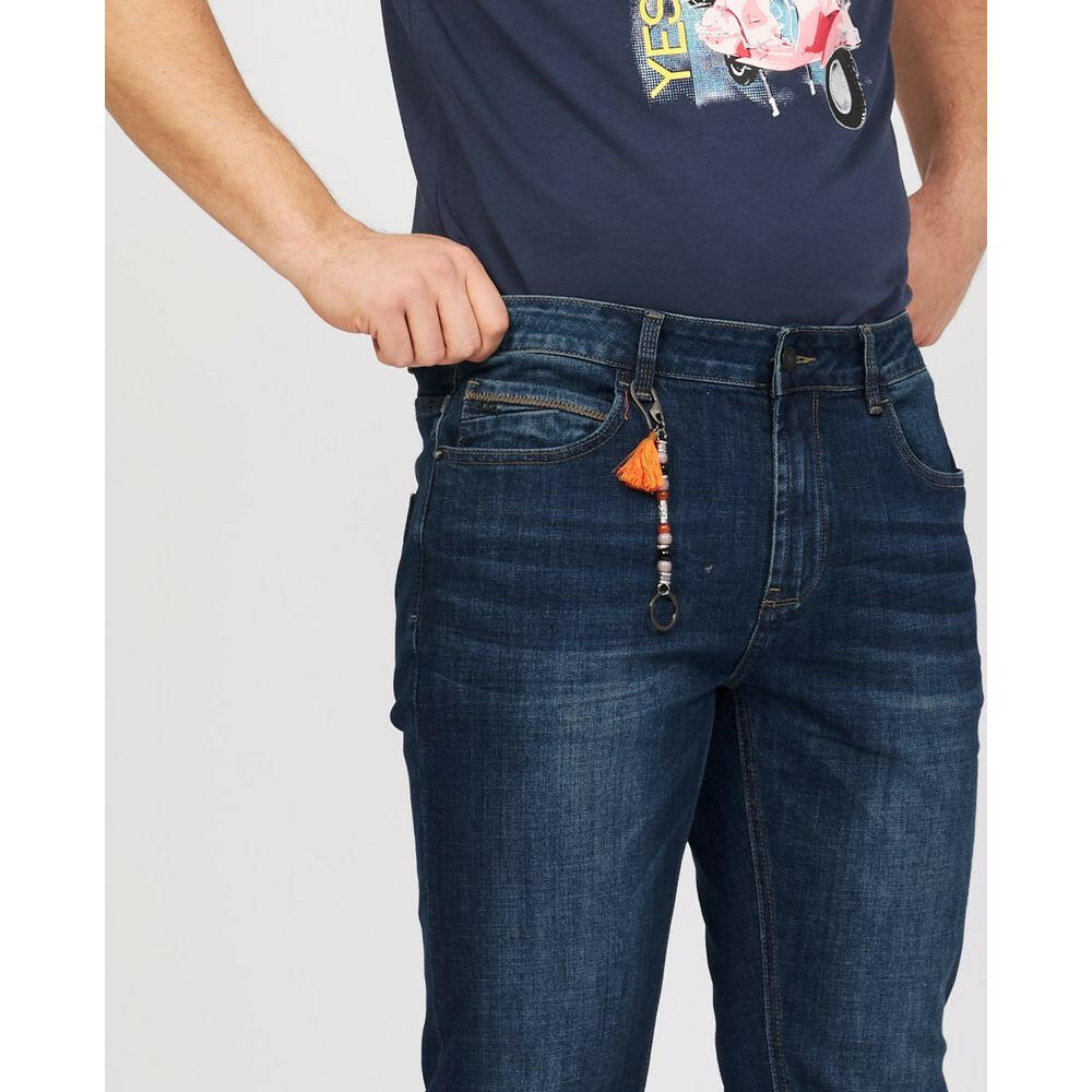 Yes Zee Sleek Blue Cotton Stretch Jeans -   -  Yes Zee.