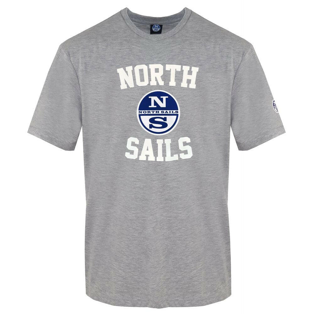 North Sails Gray Cotton Men T-Shirt -   -  North Sails.