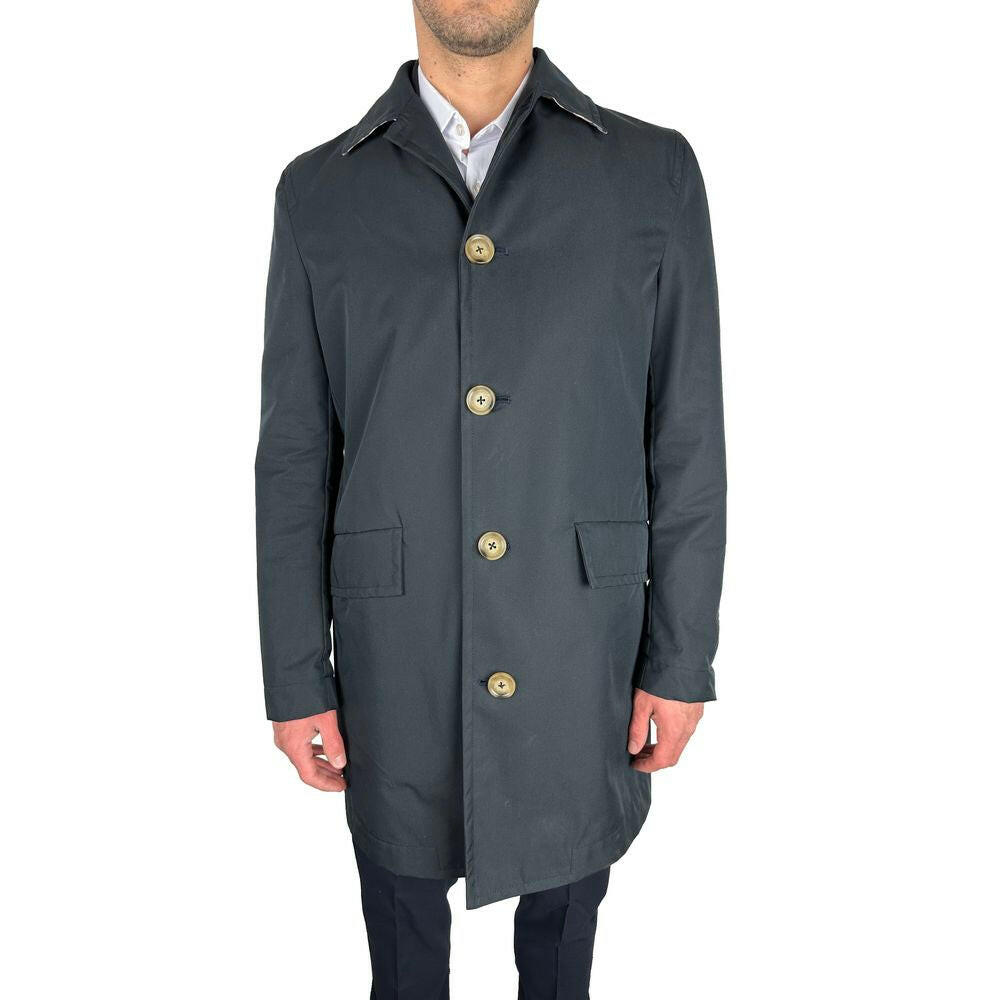 Aquascutum Blue Cotton Men Jacket -   -  Aquascutum.