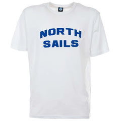 North Sails Elegant White Cotton Tee with Bold Blue Logo -   -  North Sails.