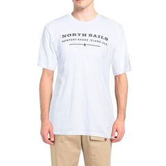 North Sails Elegant White Cotton Tee with Chest Print -   -  North Sails.
