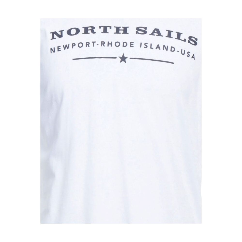 North Sails Elegant White Cotton Tee with Chest Print -   -  North Sails.