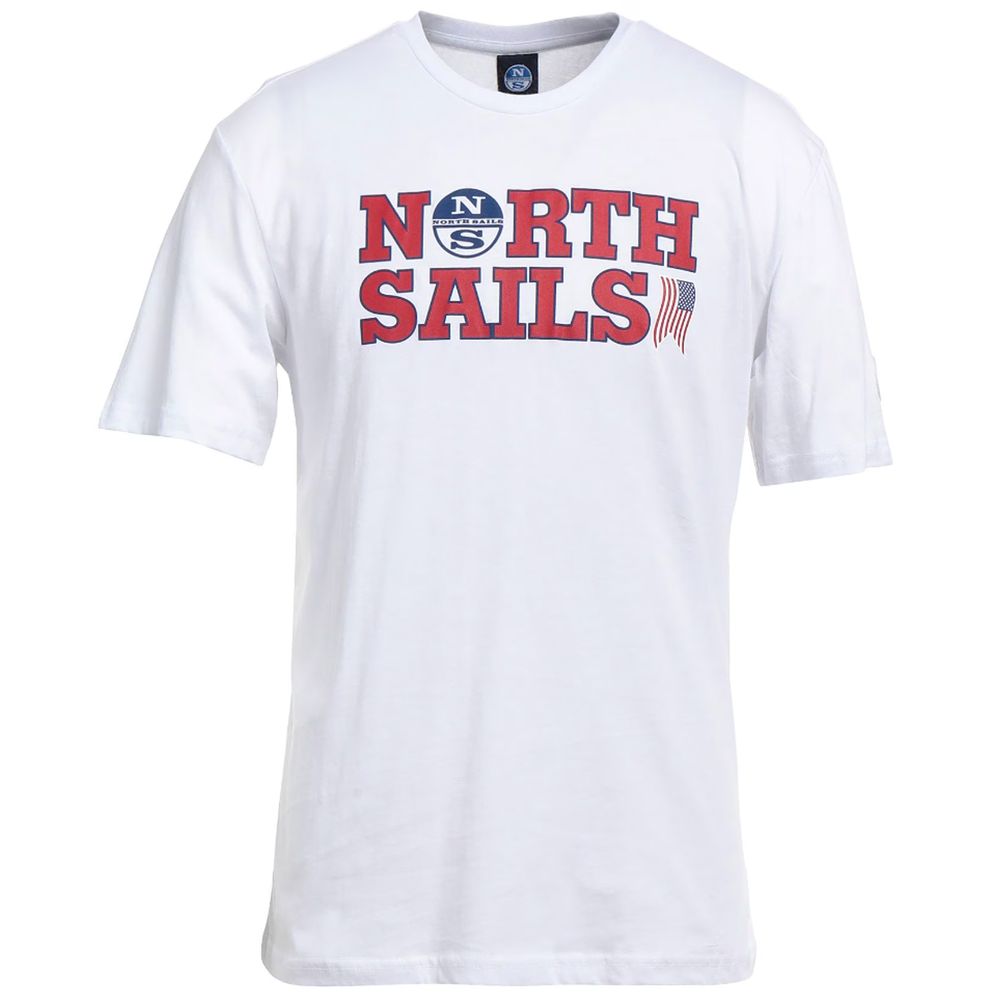 North Sails Elegant White Cotton Logo Tee -   -  North Sails.