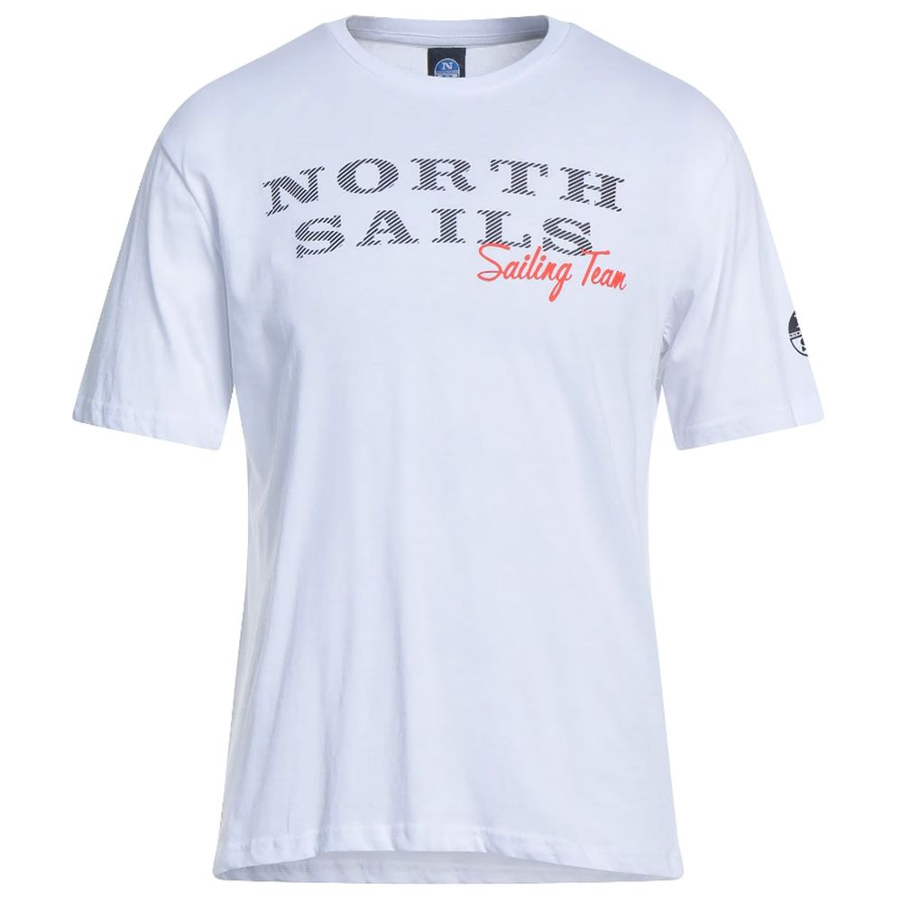 North Sails Pristine White Rubber Logo Tee -   -  North Sails.