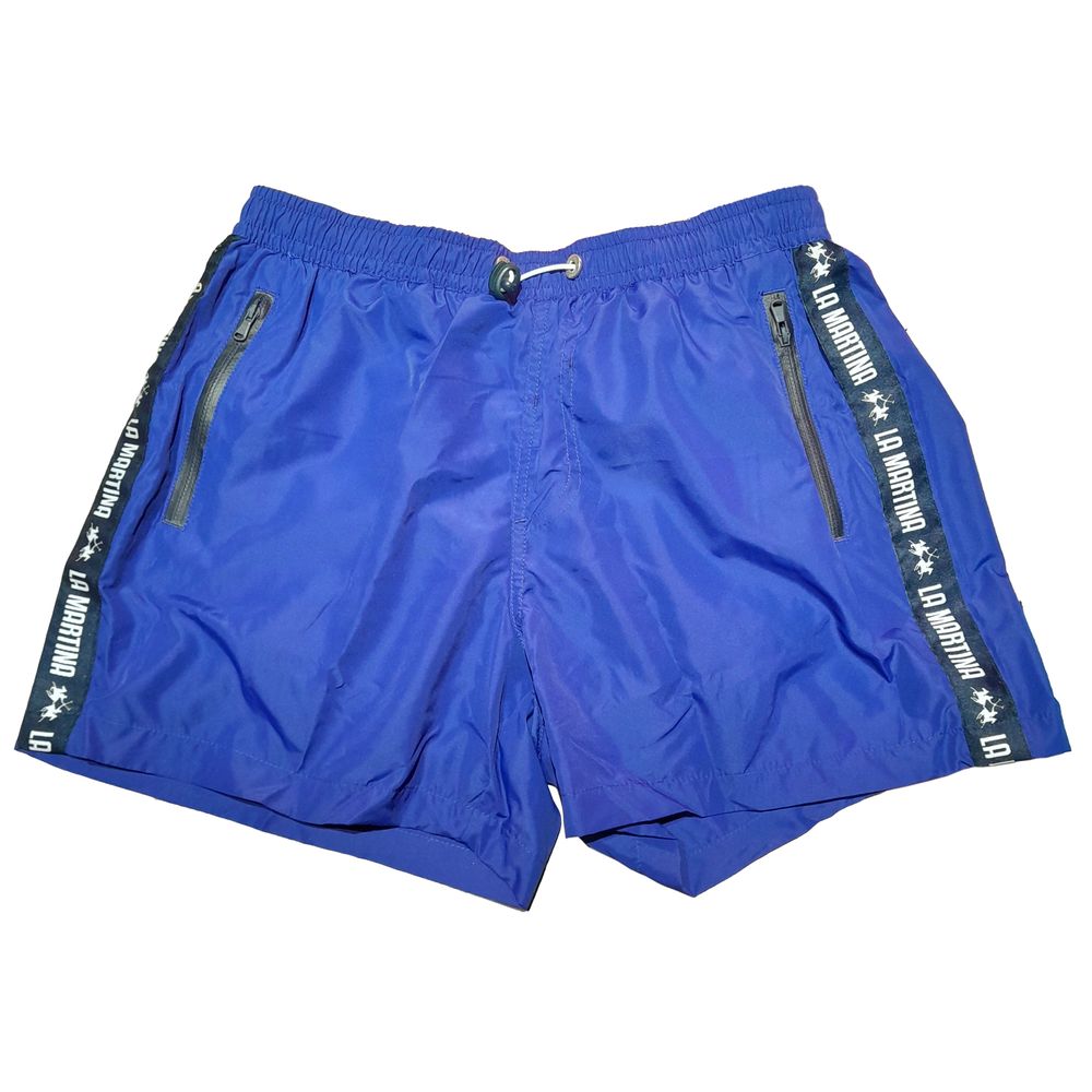 La Martina Blue Polyester Men's Swim Trunk -   -  La Martina.