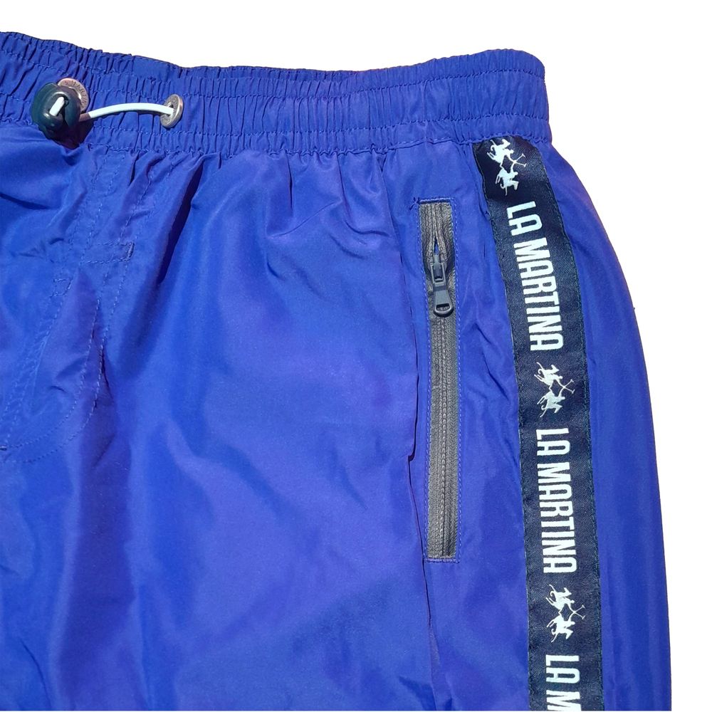 La Martina Blue Polyester Men's Swim Trunk -   -  La Martina.