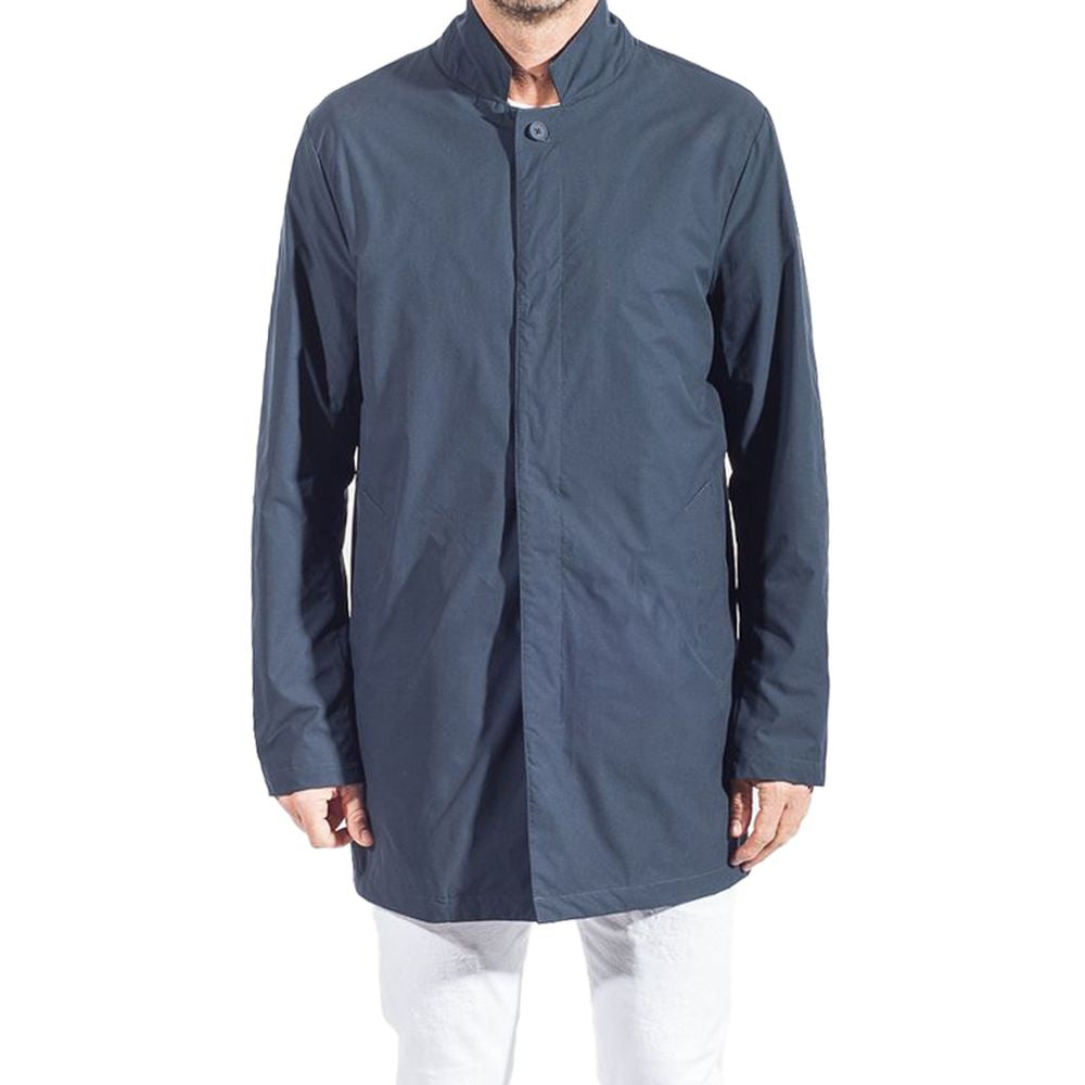 People Of Shibuya Blue Recycled Polyester Men Trench Coat -   -  People Of Shibuya.