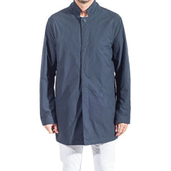 People Of Shibuya Blue Recycled Polyester Men Trench Coat -   -  People Of Shibuya.