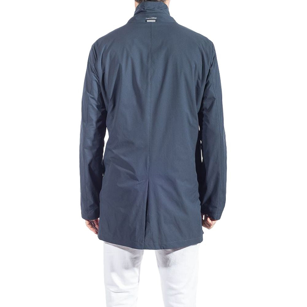 People Of Shibuya Blue Recycled Polyester Men Trench Coat -   -  People Of Shibuya.