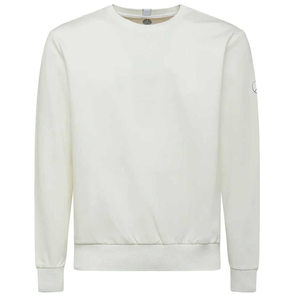 People Of Shibuya Chic White Tech Fabric Crewneck Sweater -   -  People Of Shibuya.
