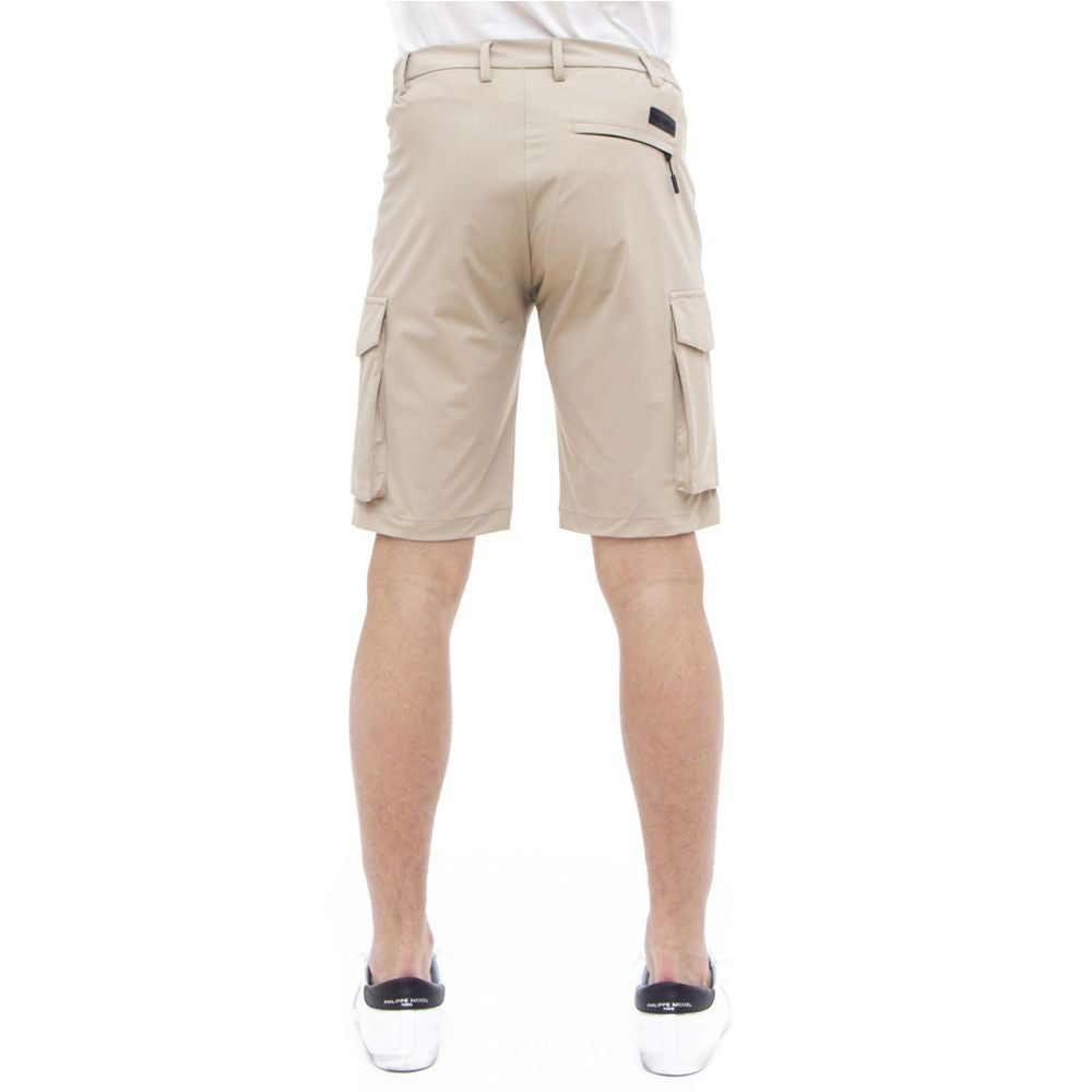 People Of Shibuya Beige Stretch Bermuda Cargo Shorts -   -  People Of Shibuya.