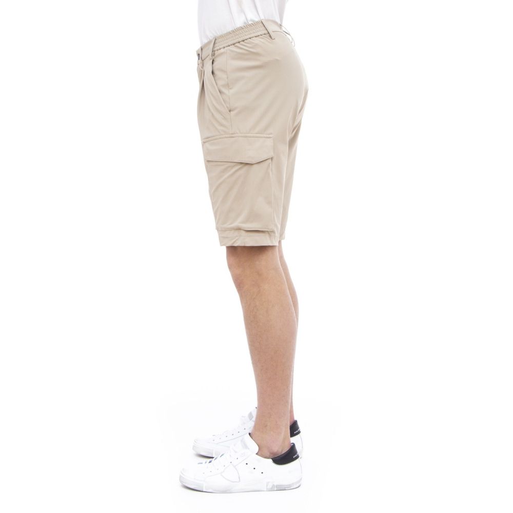 People Of Shibuya Beige Stretch Bermuda Cargo Shorts -   -  People Of Shibuya.
