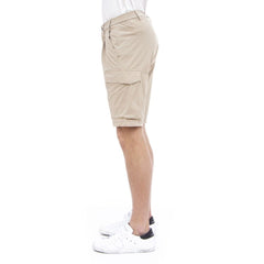 People Of Shibuya Beige Stretch Bermuda Cargo Shorts -   -  People Of Shibuya.