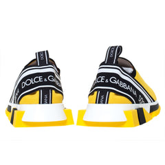 Dolce & Gabbana Chic Logo-Print Stretch Sneakers in Vibrant Yellow -   -  Dolce & Gabbana.
