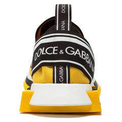 Dolce & Gabbana Chic Logo-Print Stretch Sneakers in Vibrant Yellow -   -  Dolce & Gabbana.